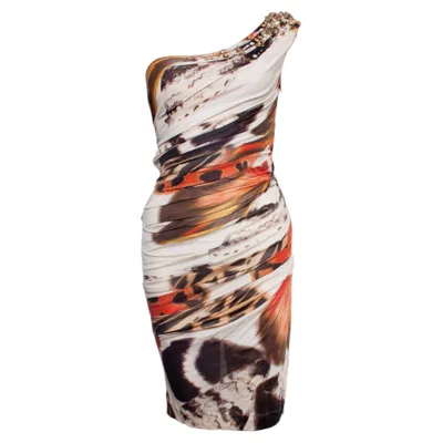 Pre-owned Blumarine , Draped One Shoulder Dress In Sand