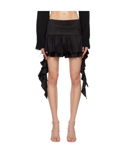 Blumarine Draped Peplum Mini Skirt In Black