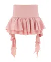 Blumarine Draped Peplum Mini Skirt In Pink