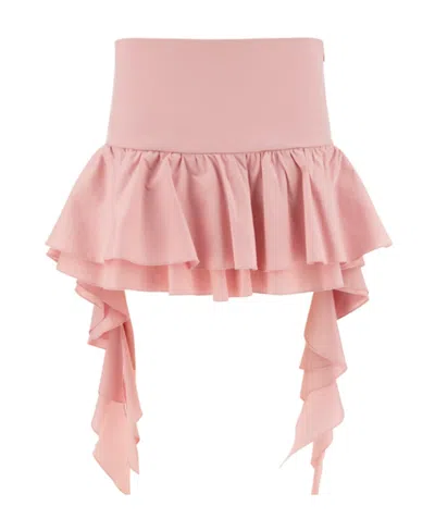 Blumarine Draped Peplum Mini Skirt In Pink