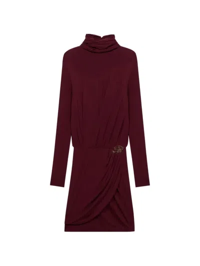 Blumarine Draped Stole-detail Mini Dress In Black