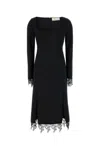 Blumarine Stretch Jersey Dress Square Neckline In Black