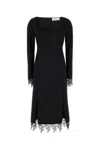 Blumarine Stretch Jersey Dress Square Neckline In Black