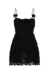 Blumarine Floral-lace Mini Party Dress In Black