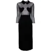 Blumarine Heart-patch Midi Dress In Black