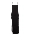 Blumarine Long Black Dress With Rose Embroidery In Black