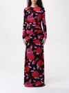 Blumarine Fine Jer Printed Maxi Dress In Black