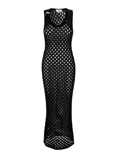 Blumarine Dress Knitted Net In Black