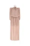 Blumarine Long Dress In Georgette With Balloon Sleeves In Pink