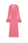 Blumarine Pink Button Midi Dress In Pink