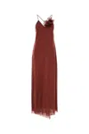 Blumarine Brick Crepe Dress In Red