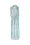 Blumarine Printed Chiffon Dress In Skylightsterlingblue