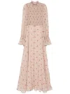 Blumarine Silk Georgette Gown In Tapioca Beige Tawny