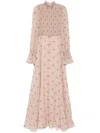 Blumarine Silk Georgette Gown In Tapioca Beige Tawny