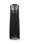 Blumarine Beaded Tassel Dress In Black