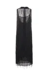 Blumarine Beaded Tassel Dress In Black