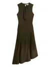 Blumarine Asymmetric Dress In Brown