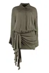 Blumarine Polka-dot Print Shirtdress In Green
