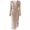 Blumarine Velvet Midi Dress In Grey