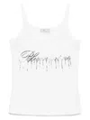 Blumarine Dripping-logo Tank Top In White