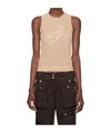 Blumarine Elastic Mesh Vest In Black