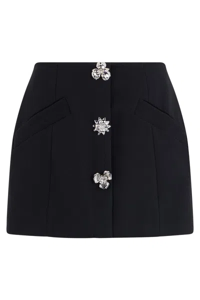 Blumarine Elegant Mini Skirt With Decorative Buttons In Black