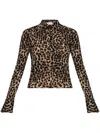 Blumarine Leopard-print Wool Top In Multicolor