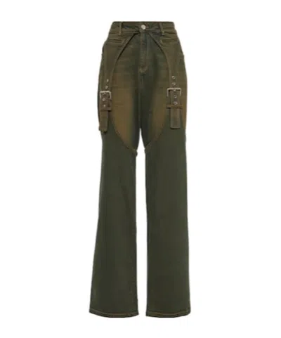 Blumarine Embellished Buckle Boyfriend Jeans In Black