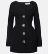 Blumarine Embellished Crêpe Minidress In Black
