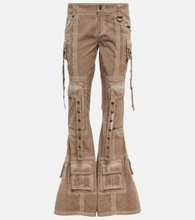 BLUMARINE EMBELLISHED LOW-RISE FLARED JEANS