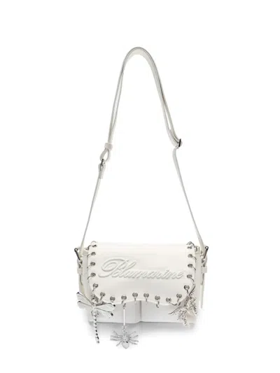 Blumarine Embellishments Shoulder Bag In White