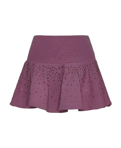 Blumarine Emblem Skirt In Purple