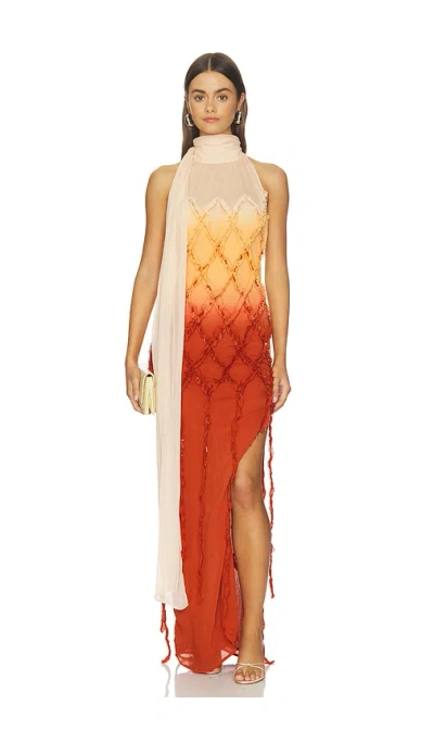 Blumarine Embroidered Creponne Dress In Multi
