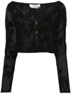 BLUMARINE BLUMARINE EMBROIDERED CROPPED CARDIGAN