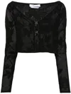 Blumarine Cardigan In Black Viscose In Black