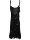Blumarine Sequin-embellished Lace Gown In Black