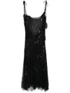 Blumarine Sequin-embellished Lace Gown In Black