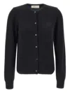 Blumarine Embroidered Logo Button Cardigan In Black