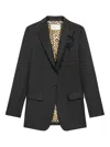 Blumarine Embroidered-logo Single-breasted Blazer In Black
