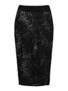 Blumarine Open-knit Midi Skirt In Black
