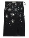 Blumarine Embroidered-sequins Wrap Mid Skirt In Black