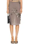 Blumarine Embroidered Skirt In Brown