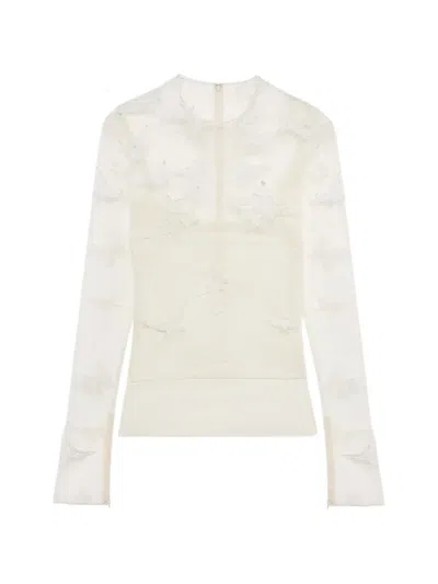 Blumarine Embroidered-inserts Blouse In White