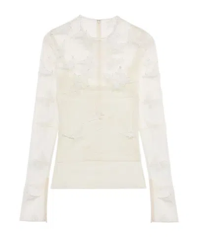 BLUMARINE EMBROIDERED-INSERTS BLOUSE