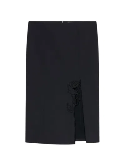 Blumarine Bestickter Midirock In Blue