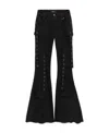 Blumarine Eyelet-detail Low-rise Trousers In Black