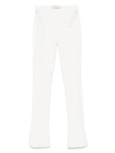 Blumarine Eyelet-detail Trousers In White