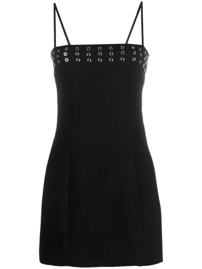 Blumarine Eyelet-embellished Minidress In Black