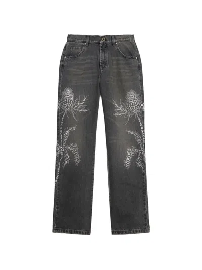 Blumarine Eyelets-embellishment Jeans In Gray