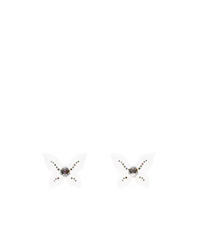 Blumarine Transparent Farfalla Earrings In N0989 Trasparente